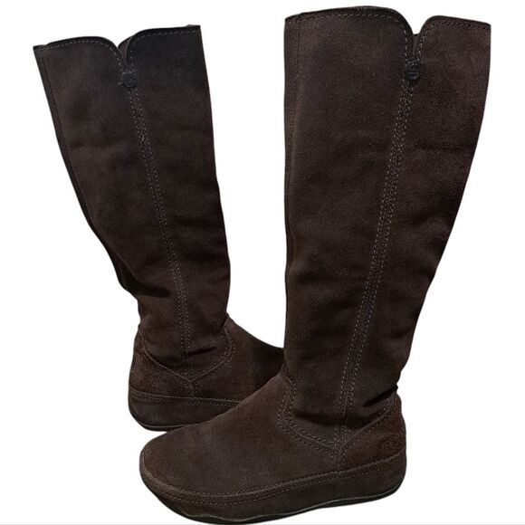 Fitflop Knee High Micro Wobble Board Whimsygoth Chocolate Suede Boots Size 7 - Picture 6 of 17